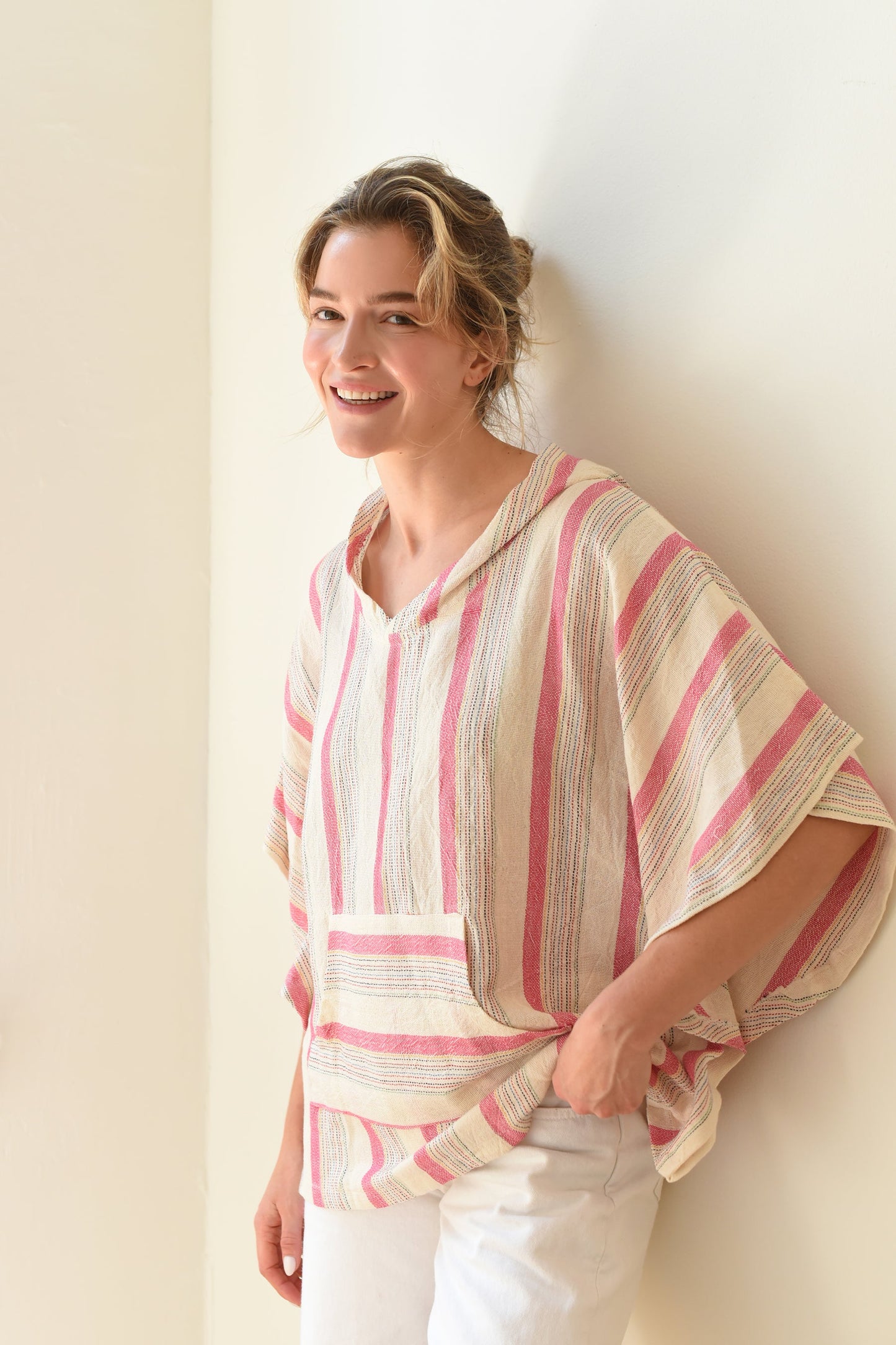 Pink Ivory Montauk Poncho | Home & Loft