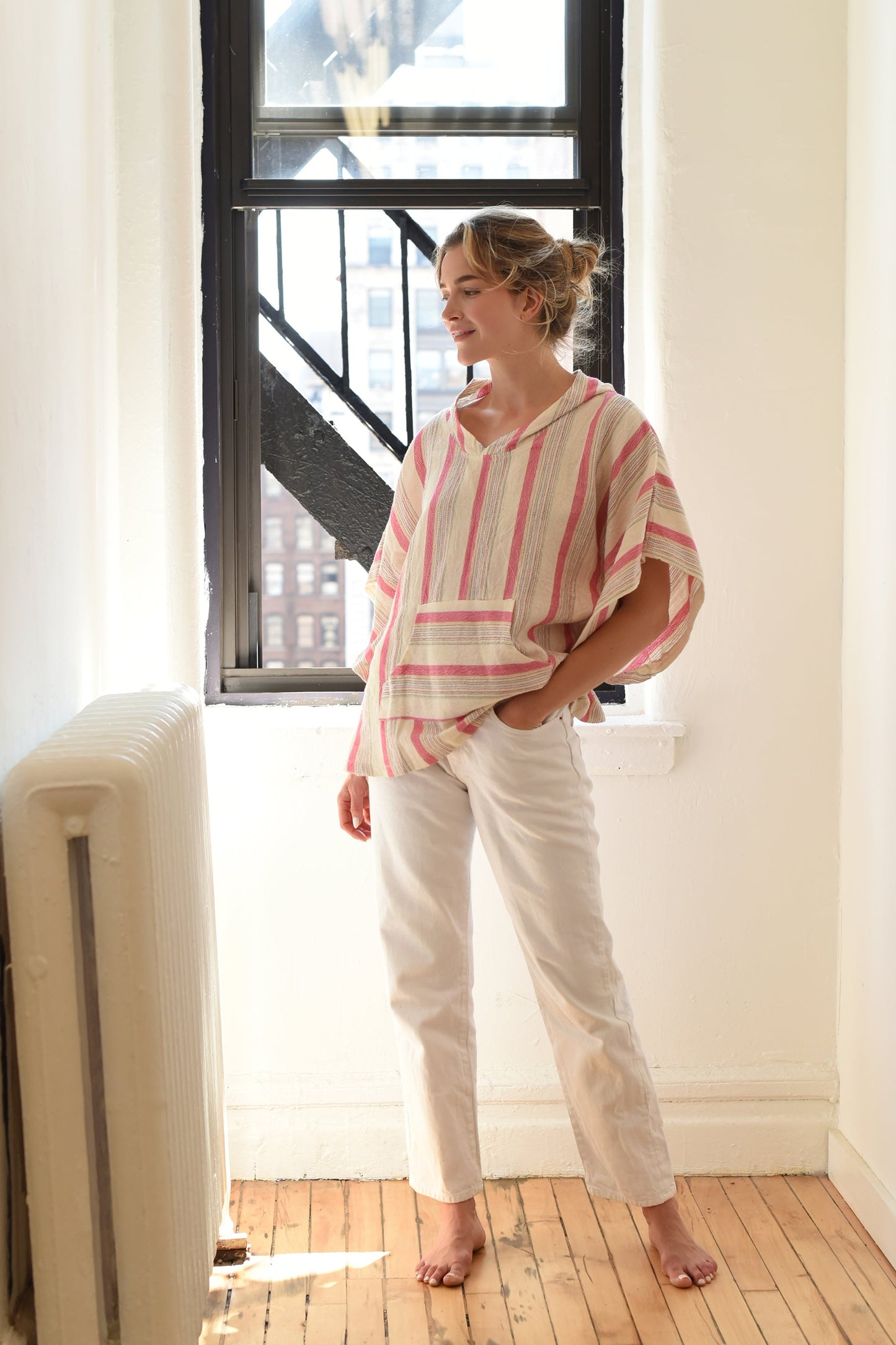 Pink Ivory Montauk Poncho | Home & Loft