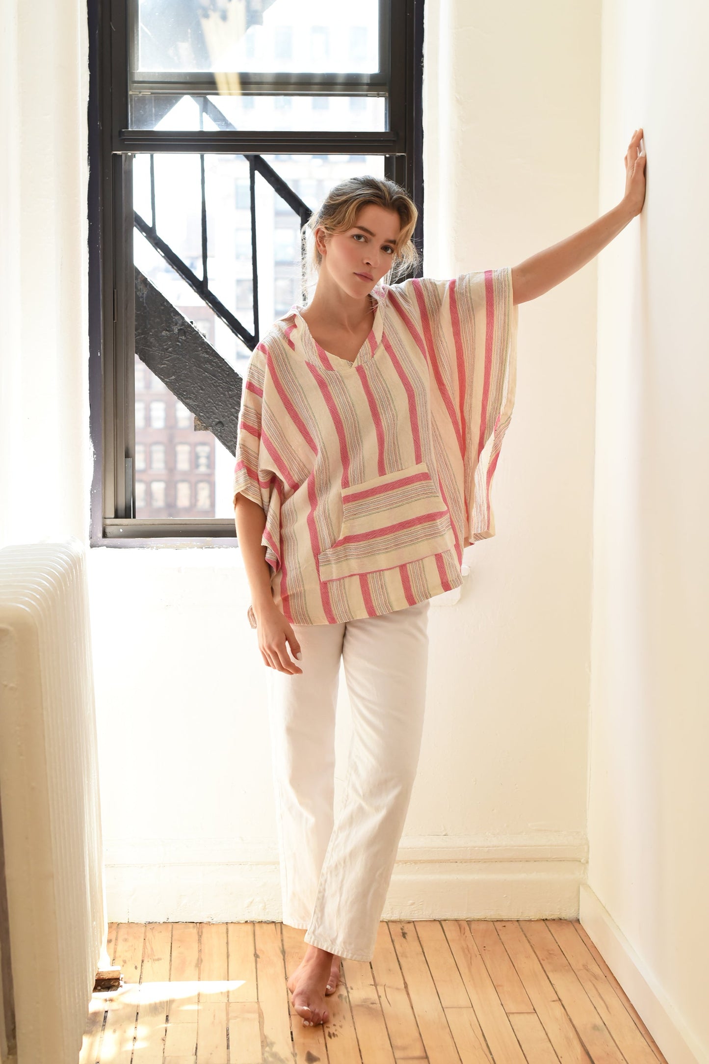 Pink Ivory Montauk Poncho | Home & Loft