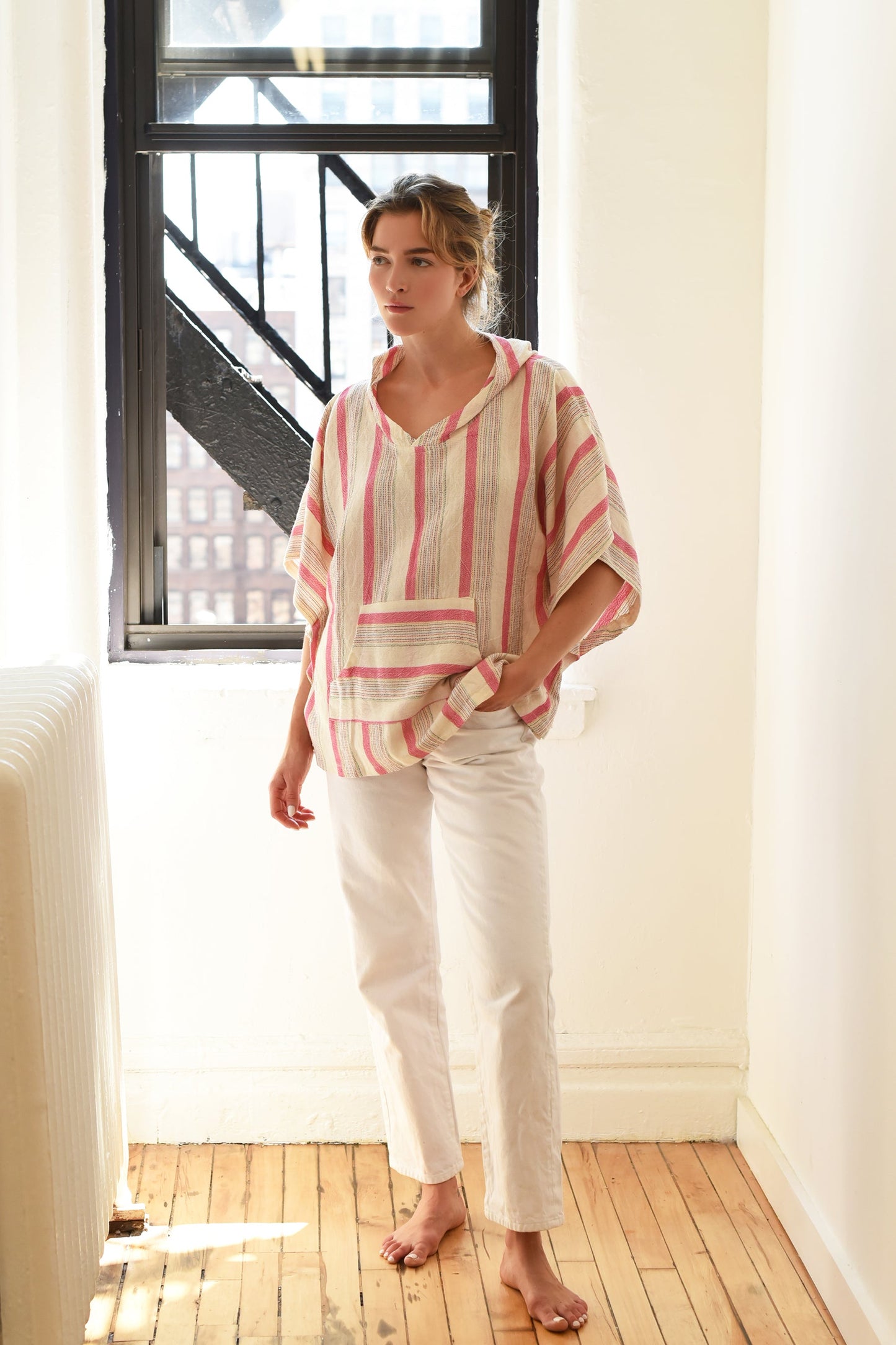 Pink Ivory Montauk Poncho | Home & Loft