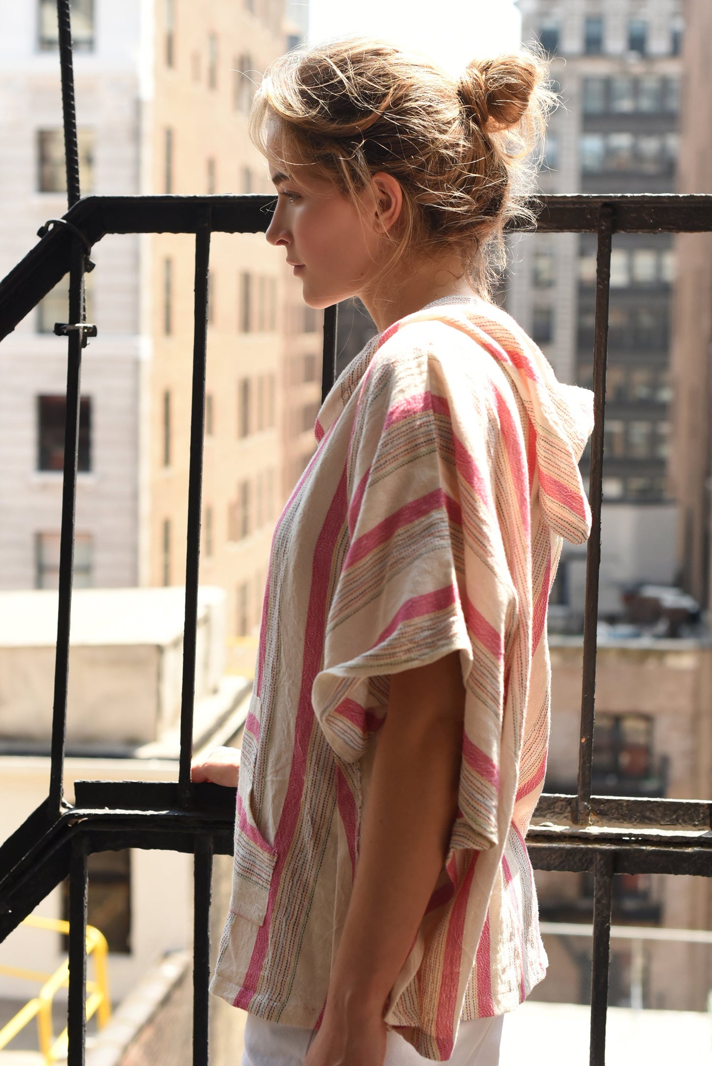 Pink Ivory Montauk Poncho | Home & Loft