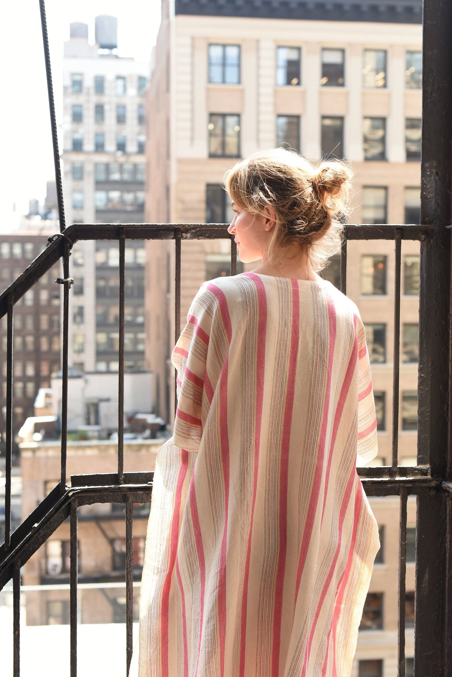 Pink Ivory Montauk V-Neck Kaftan | Home & Loft