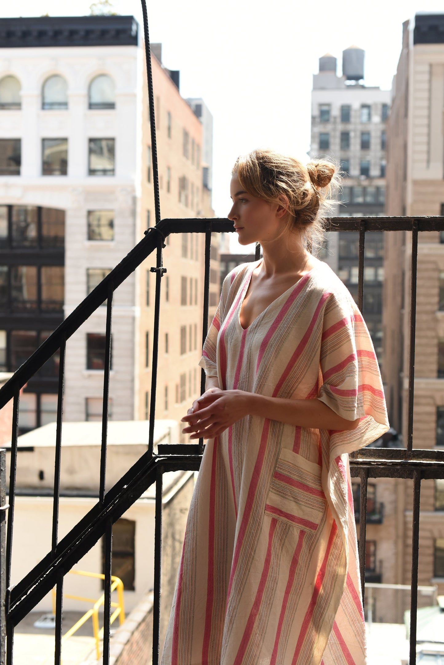 Pink Ivory Montauk V-Neck Kaftan | Home & Loft