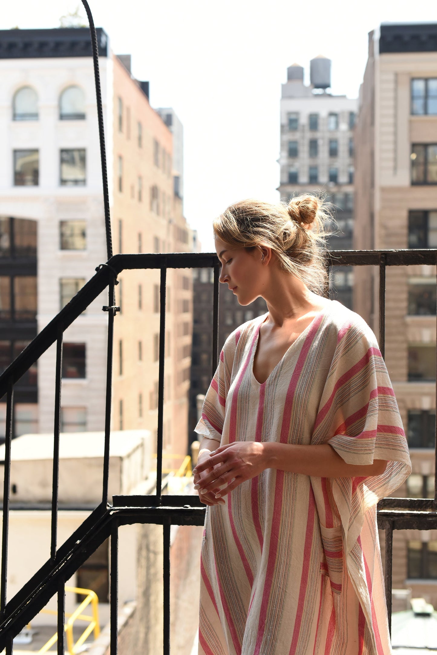 Pink Ivory Montauk V-Neck Kaftan | Home & Loft