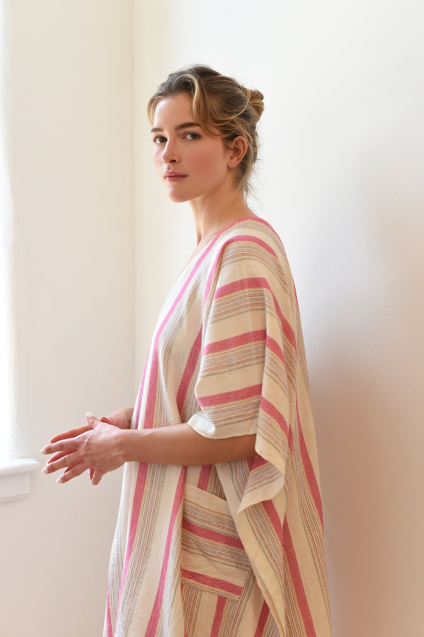 Pink Ivory Montauk V-Neck Kaftan | Home & Loft