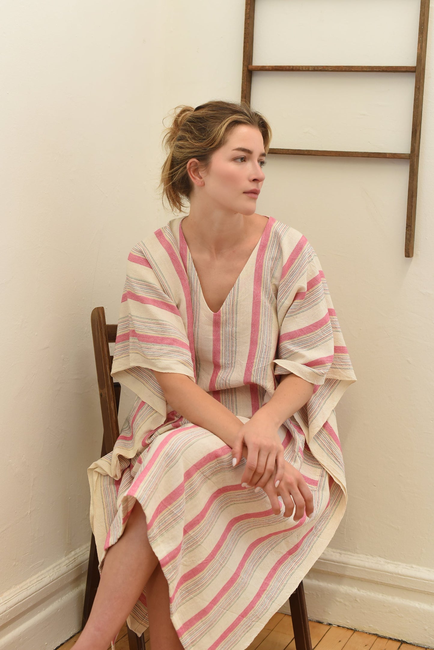 Pink Ivory Montauk V-Neck Kaftan | Home & Loft