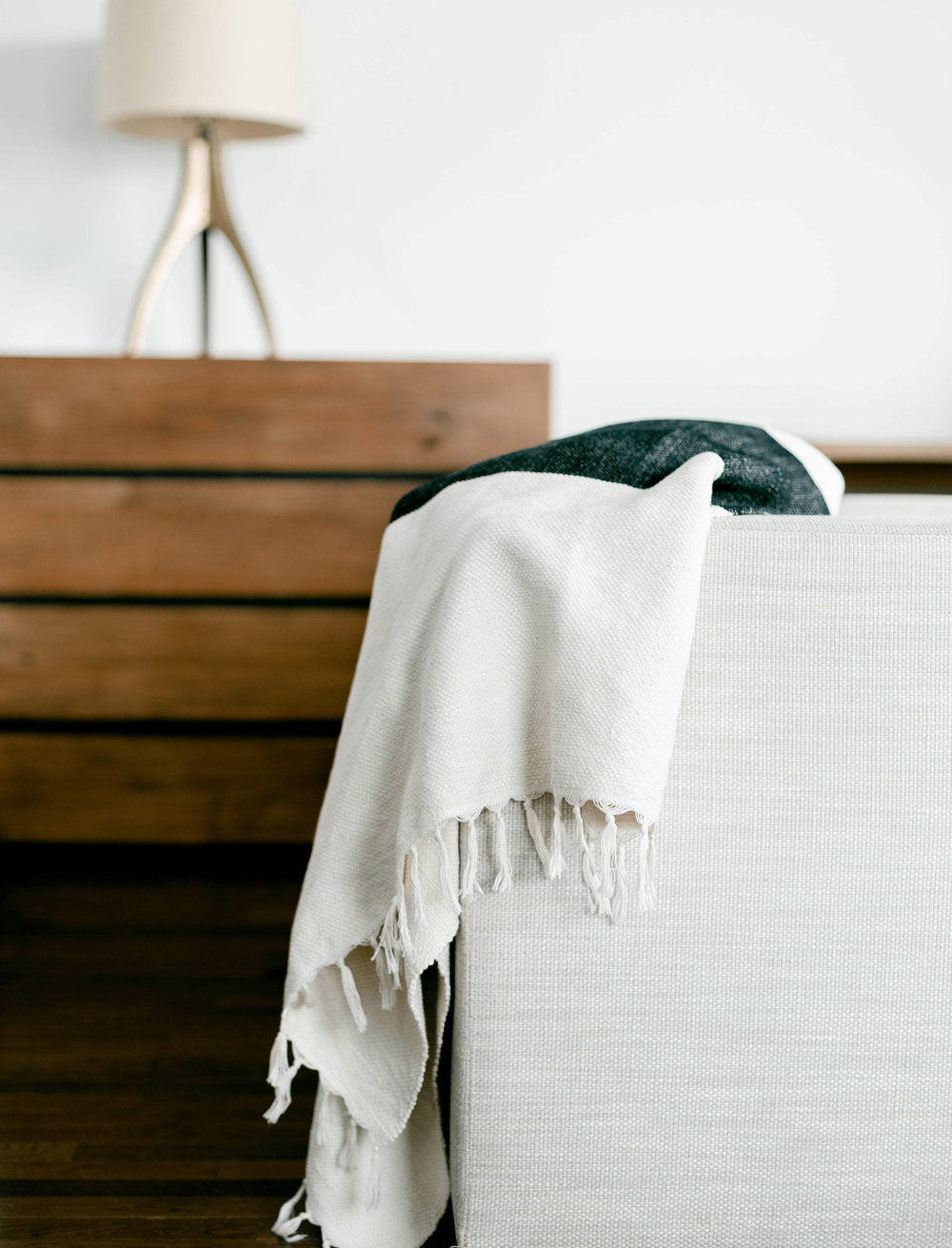 Charcoal and Ivory Kilim Throw | Home & Loft