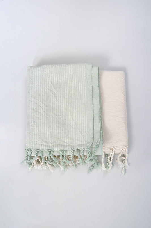 Sage Ivory Tonal Towel | Home & Loft