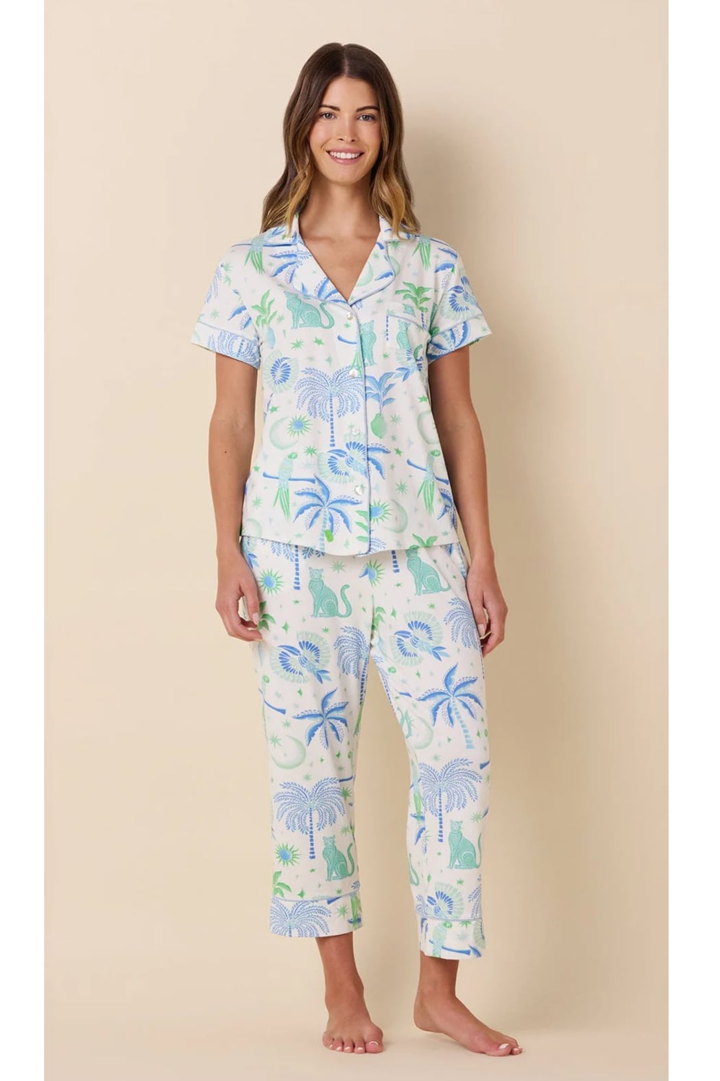 Toucan Terrace Pima Knit Capri Pajama Set