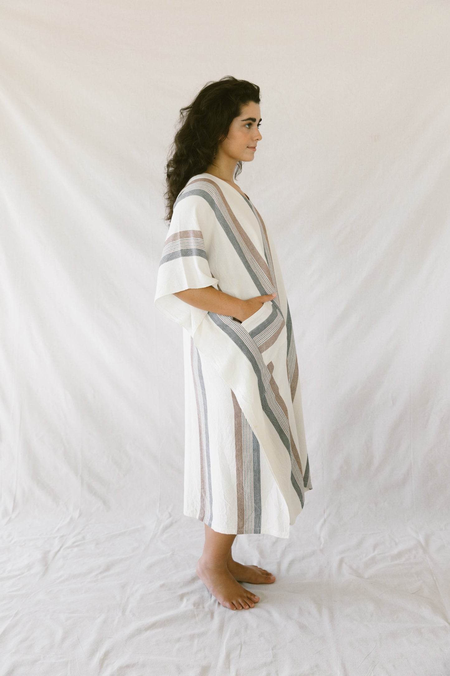 Brown Cream Nomad V-Neck Kaftan | Home & Loft