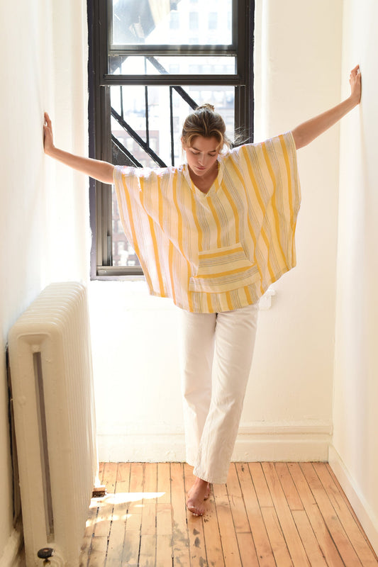 Yellow Ivory Montauk Poncho | Home & Loft
